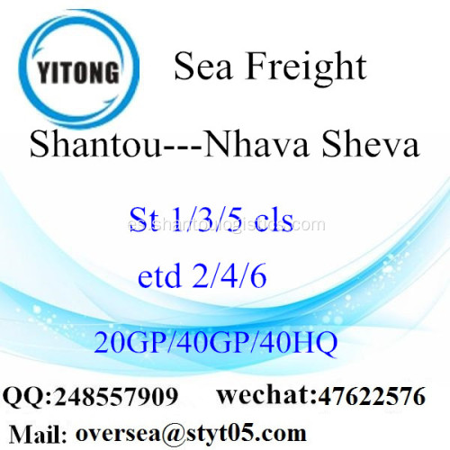 Mar de puerto de Shantou flete a Nhava Sheva